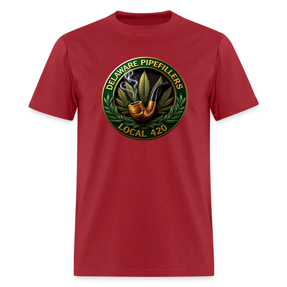 DELAWARE  PIPEFILLERS LOCAL 420 F/B DESIGN Men's T-Shirt - true red