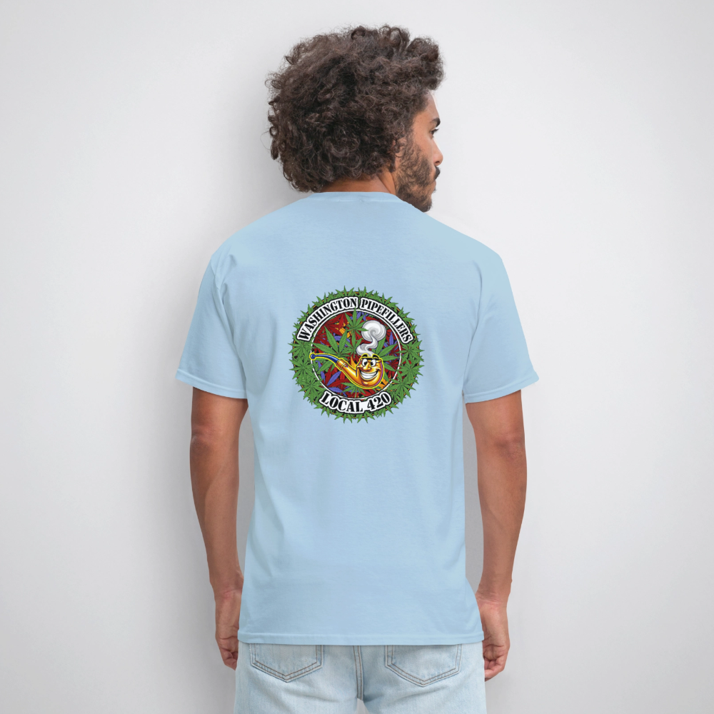 WASHINGTON PIPEFILLERS LOCAL 420 F/B DESIGN Men's T-Shirt - powder blue