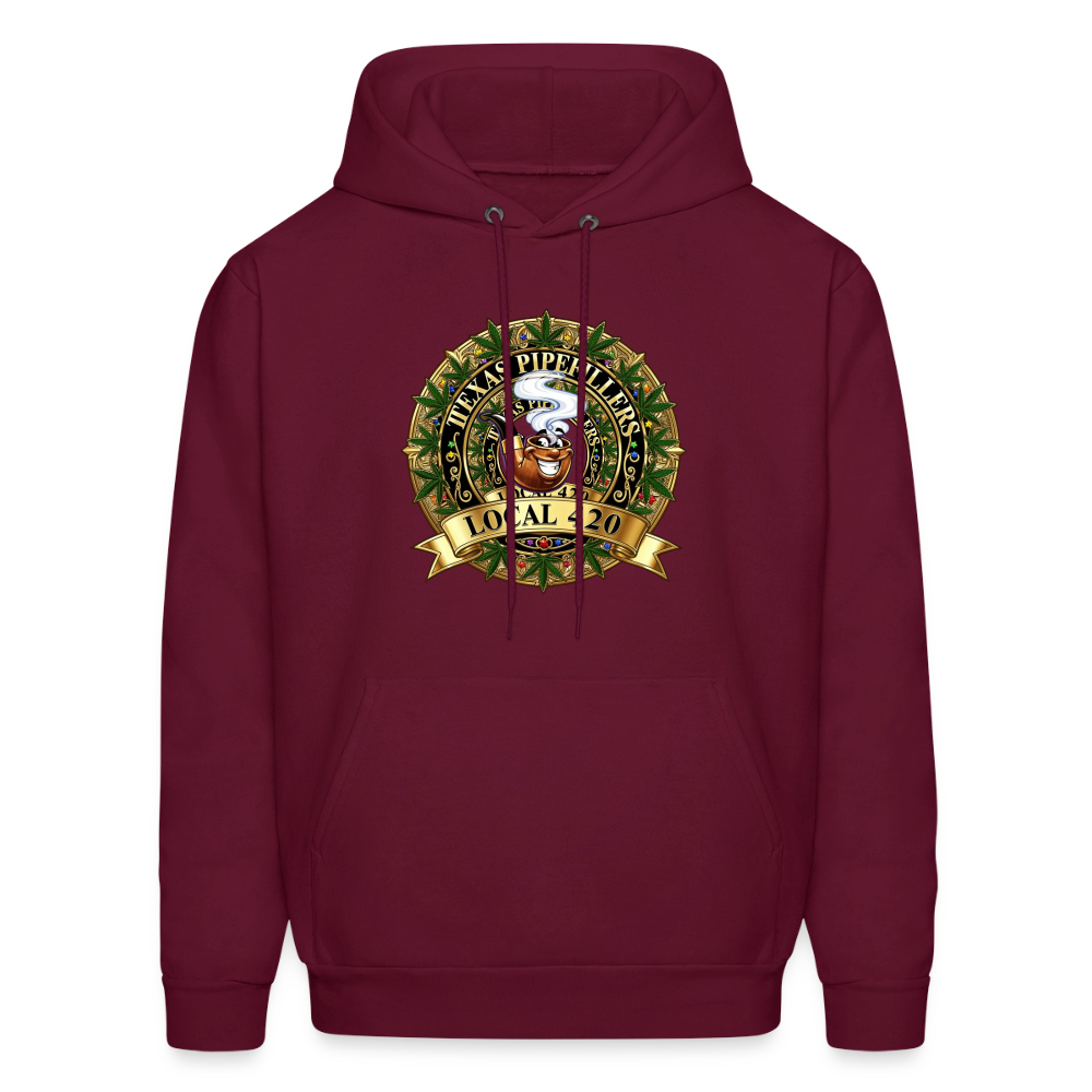TEXAS PIPEFILLERS LOCAL 420 Men's Hoodie - burgundy