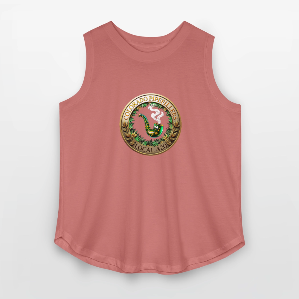 COLORADO PIPEFILLERS LOCAL 420 Women's Curvy Relaxed Tank Top - mauve