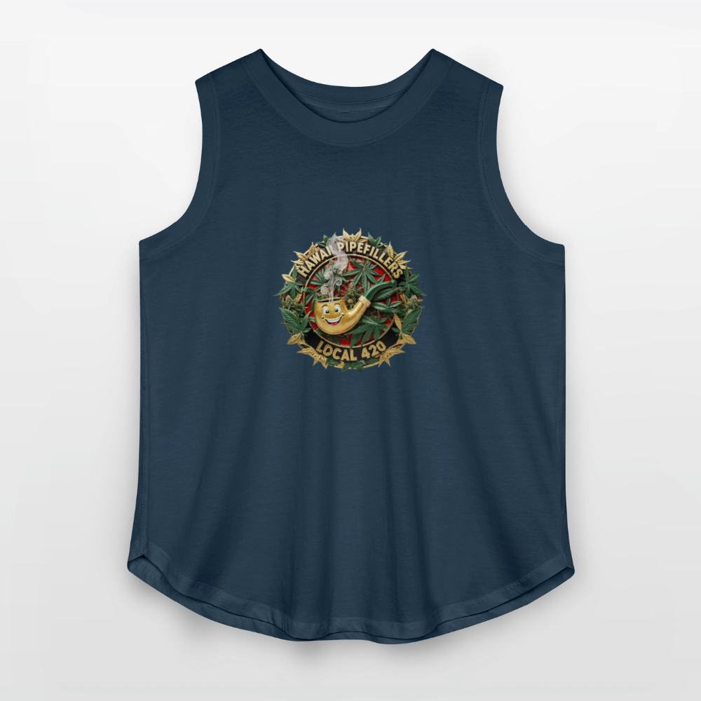 HAWAII PIPEFILLERS LOCAL 420 Women's Curvy Relaxed Tank Top - denim