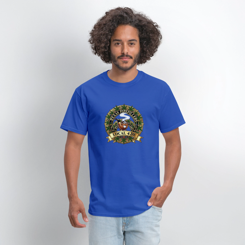 TEXAS PIPEFILLERS LOCAL 420 F/B DESIGN Men's T-Shirt - royal blue