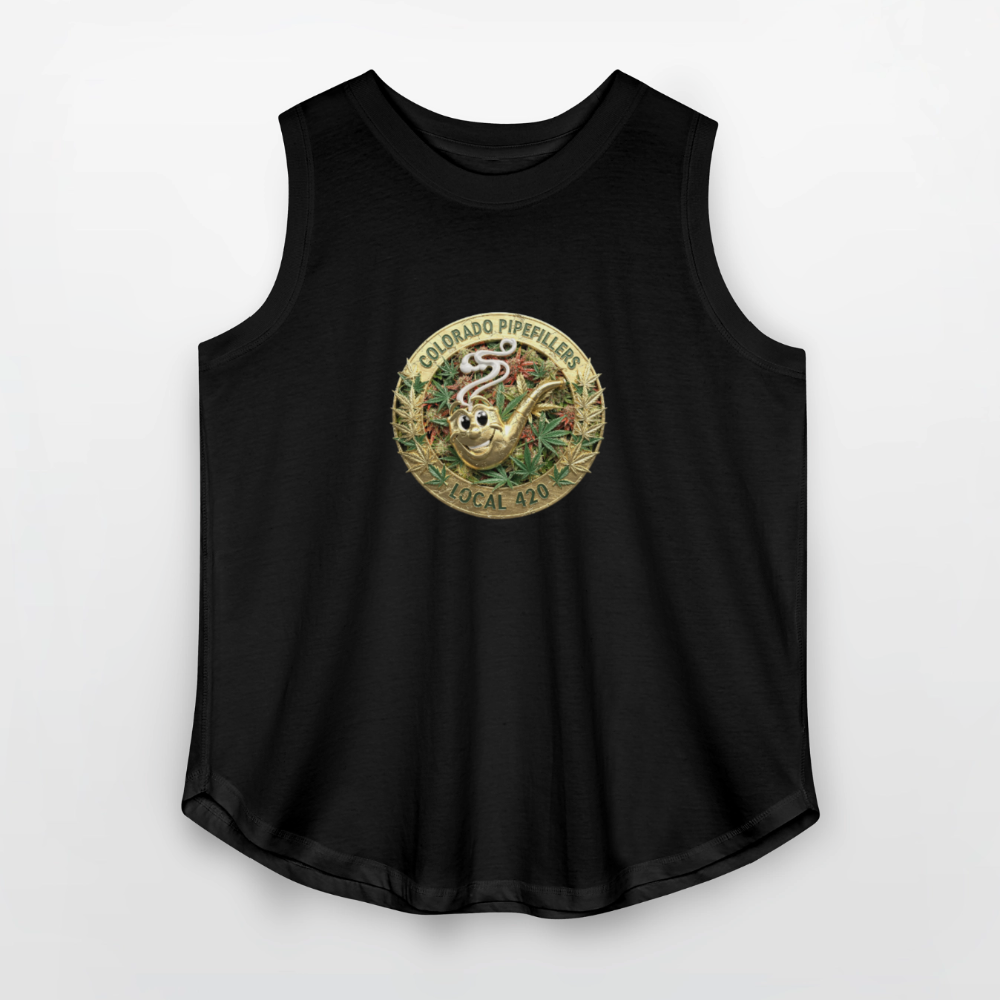 COLORADO PIPEFILLERS LOCAL 420 F/B DESIGN Women's Curvy Relaxed Tank Top - black