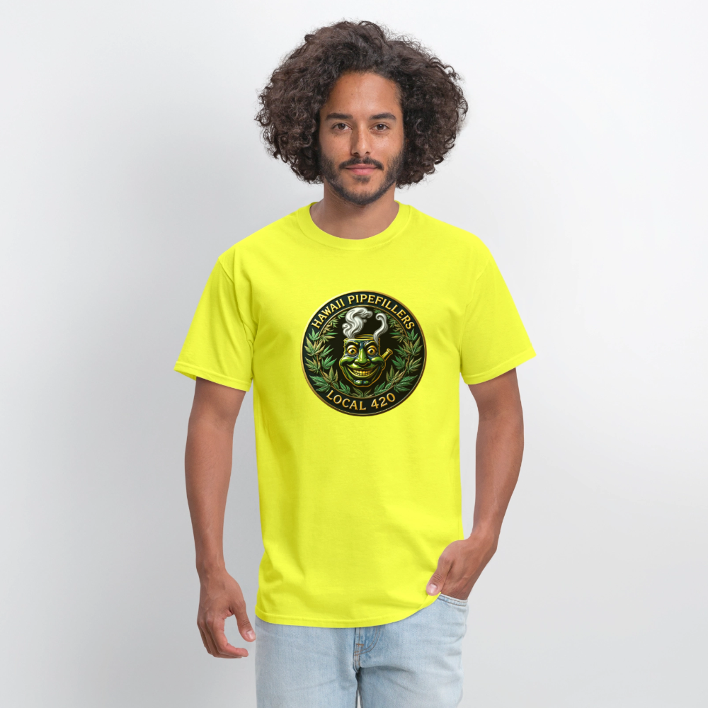 HAWAII PIPEFILLERS LOCAL 420 F/B DESIGN  Men's T-Shirt - safety green