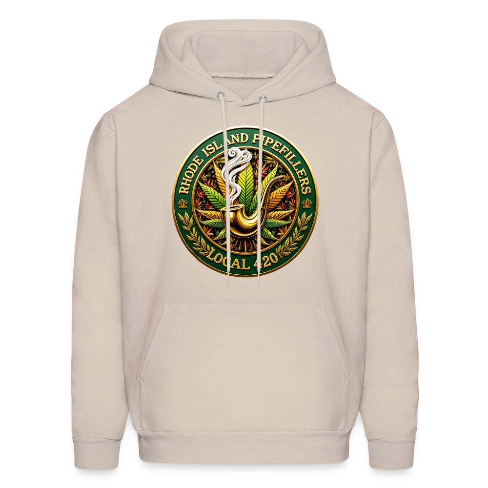 RHODE ISLAND PIPEFILLERS LOCAL 420 F/B DESIGNS Men's Hoodie - Sand