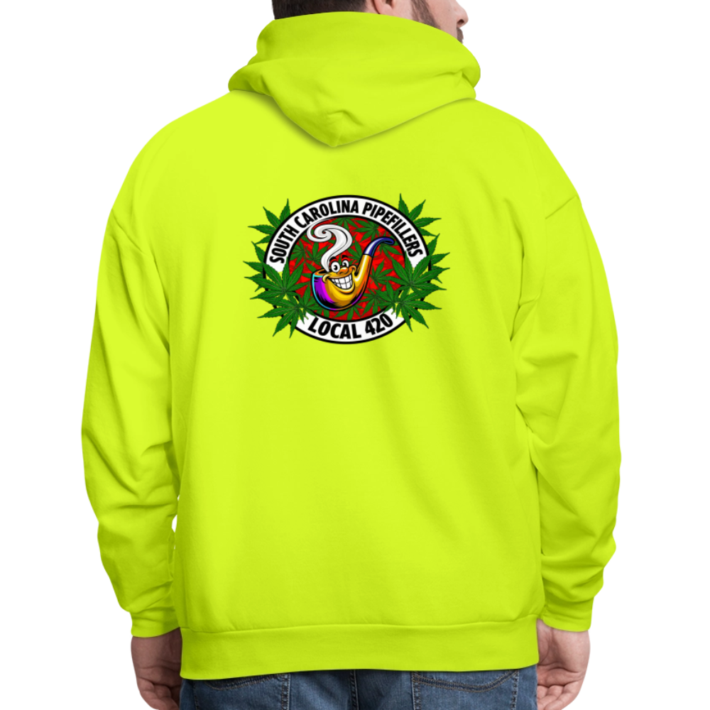 SOUTH CAROLINA PIPEFILLERS LOCAL 420 F/B DESIGN Men's Hoodie - safety green