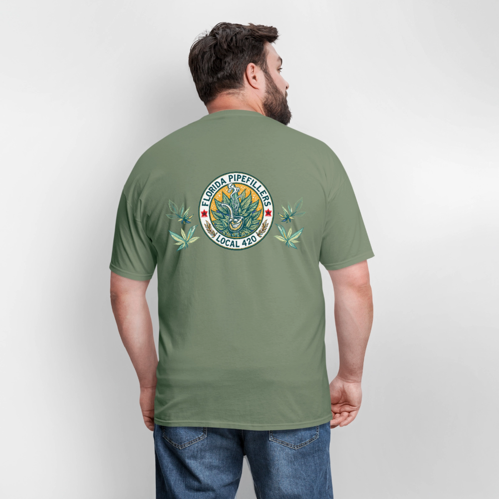 FLORIDA PIPEFILLERS LOCAL 420 F/B DESIGN Men's T-Shirt - military green