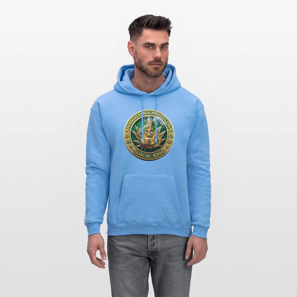 PENNSYLVANIA PIPEFILLERS LOCAL 420 F/B DESIGNS Men's Hoodie - carolina blue