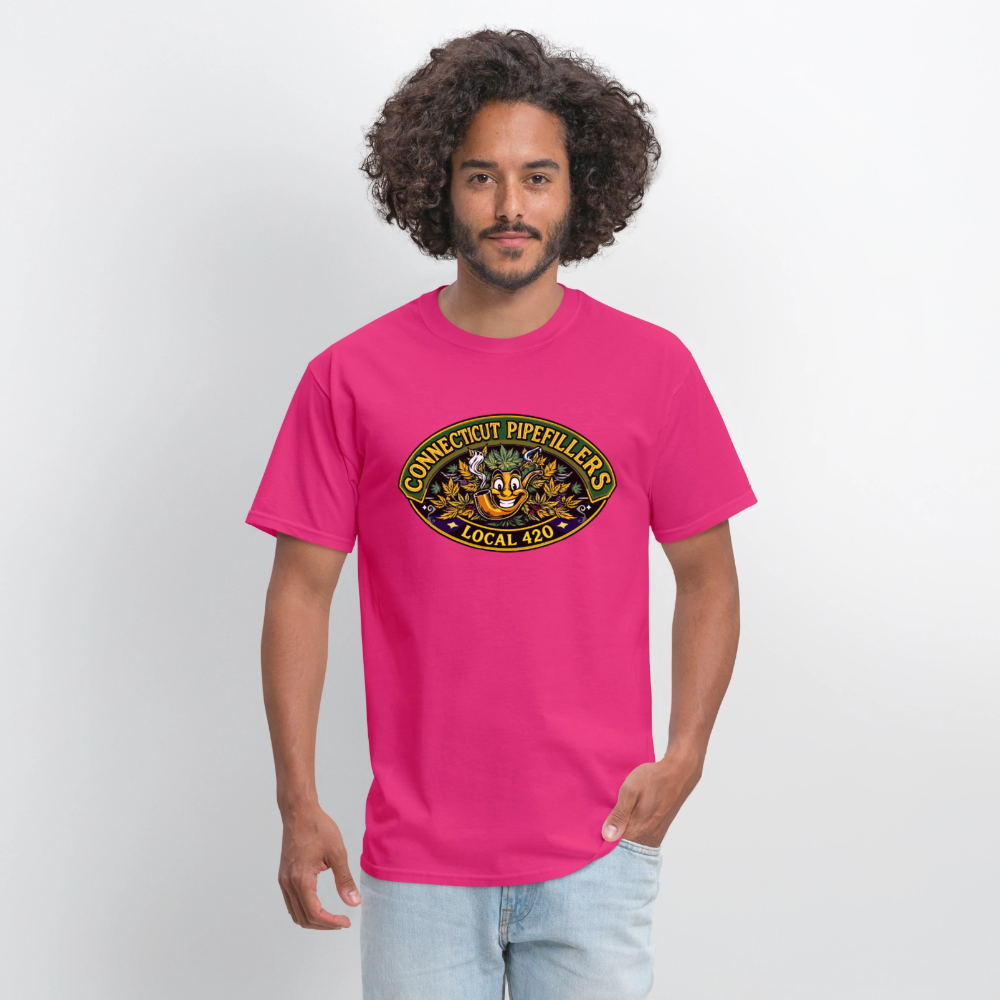 CONNECTICUT PIPEFILLERD LOCAL 420Men's T-Shirt - fuchsia