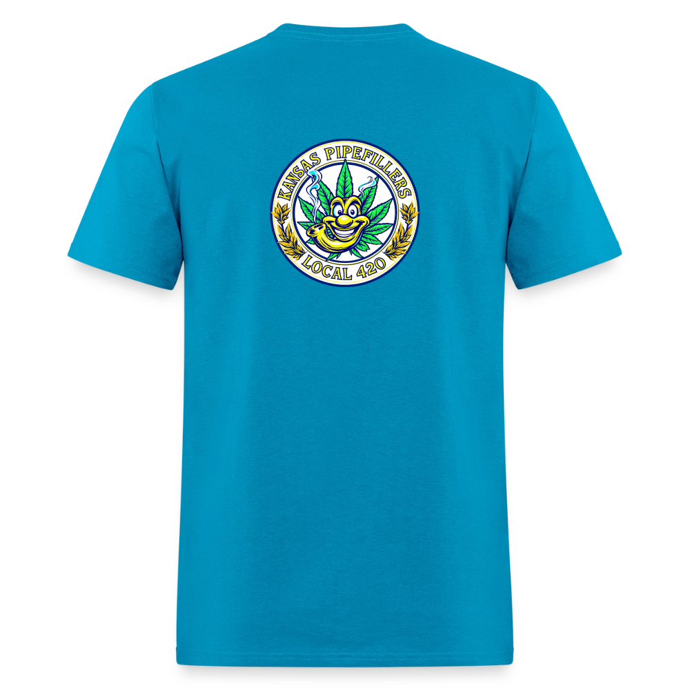 KANSAS PIPEFILLERS LOCAL 420 F/B DESIGNS Men's T-Shirt - turquoise