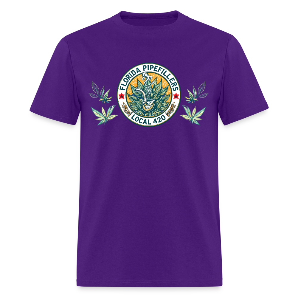 FLORIDA PIPEFILLERS LOCAL 420 F/B DESIGN Men's T-Shirt - purple