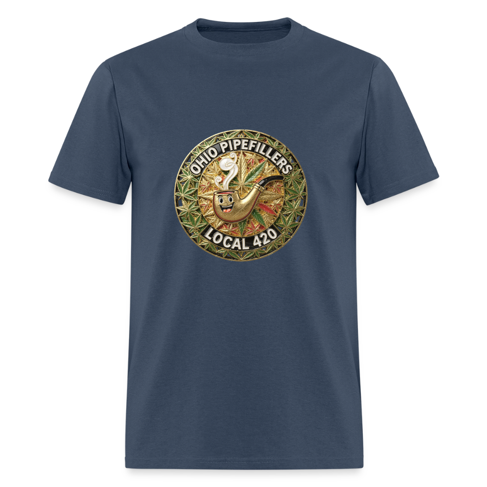 OHIO PIPEFILLERS LOCAL 420  F/B DESIGNS Men's T-Shirt -  blue dusk