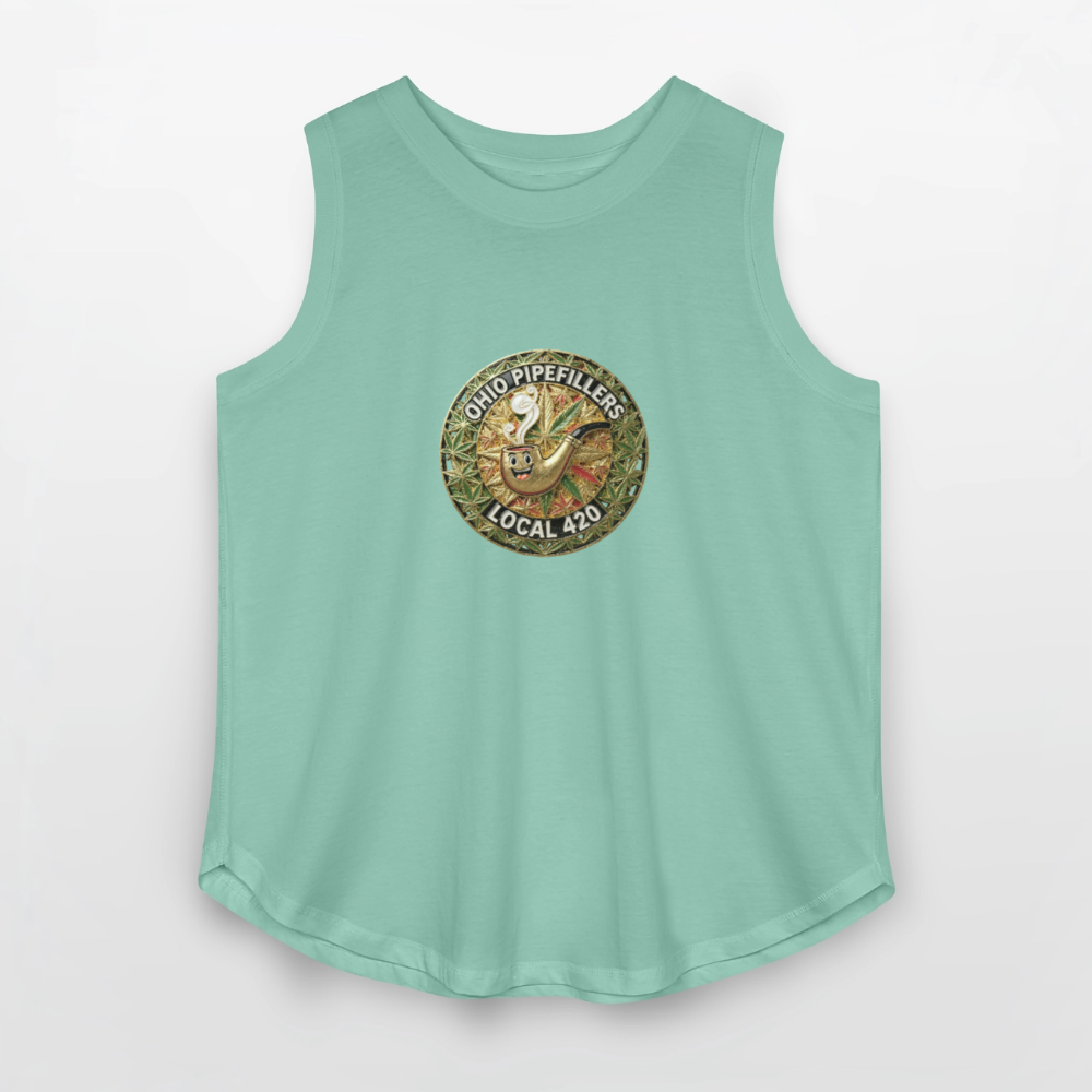 OHIO PIPEFILLERS LOCAL 420  Women's Curvy Relaxed Tank Top - saltwater