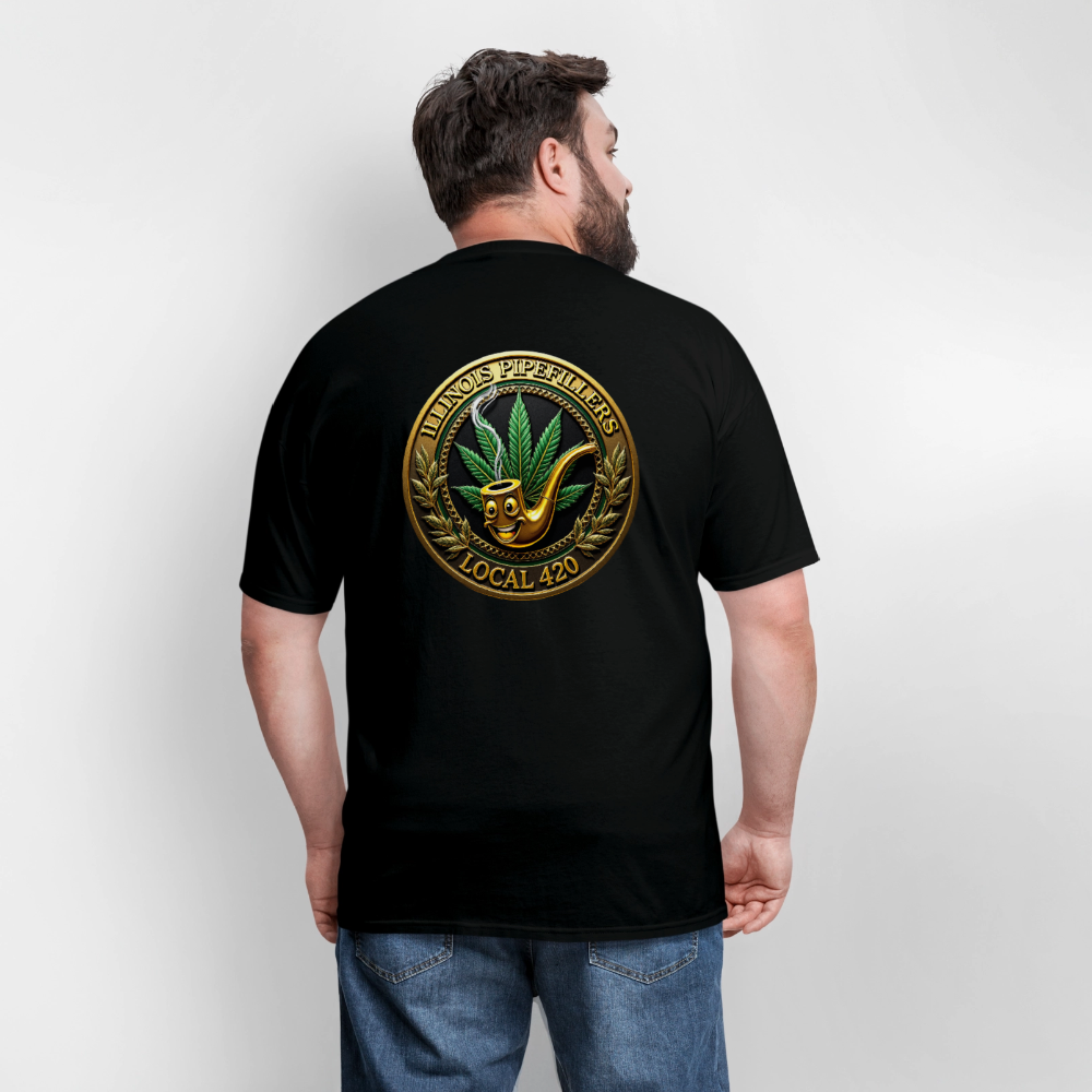 ILLINOIS PIPEFILLERS LOCAL 420 F/B DESIGN Men's T-Shirt - black
