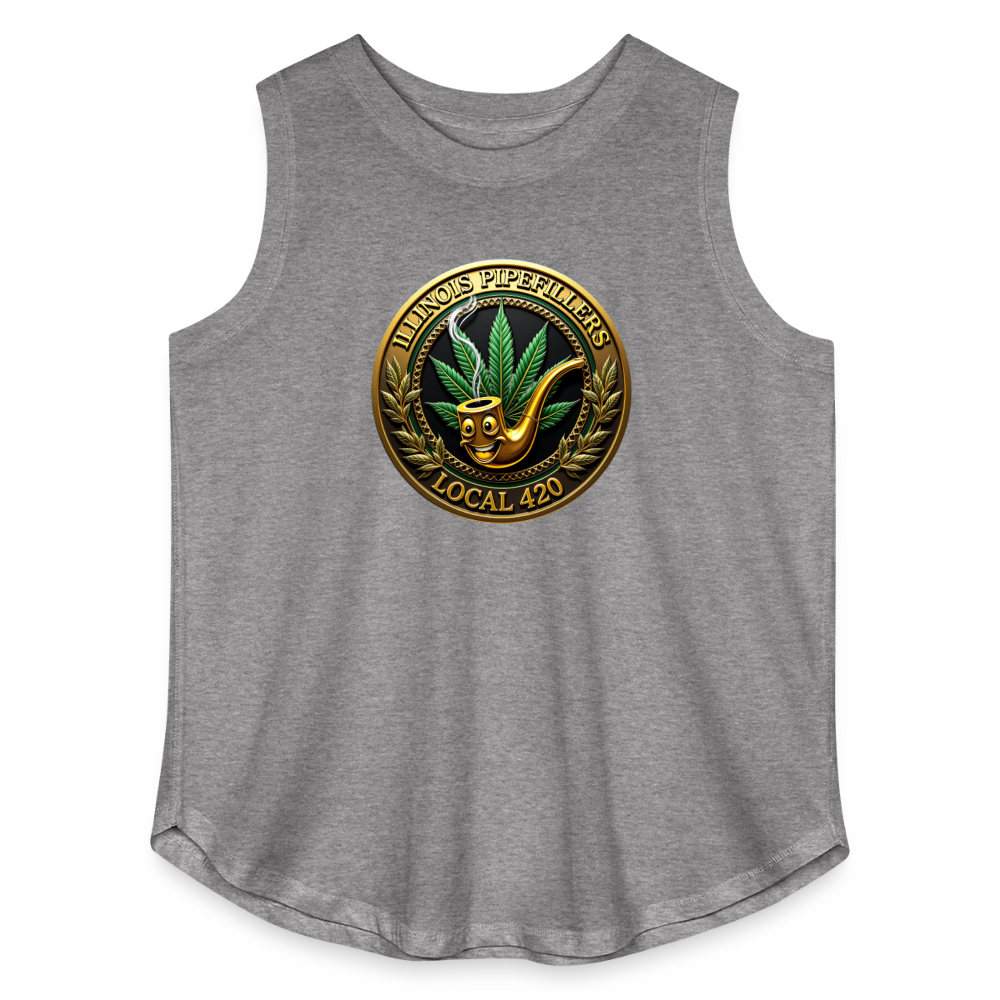 ILLINOIS PIPEFILLERS LOCAL 420 F/B EMBLEMS Women's Curvy Relaxed Tank Top - granite heather 