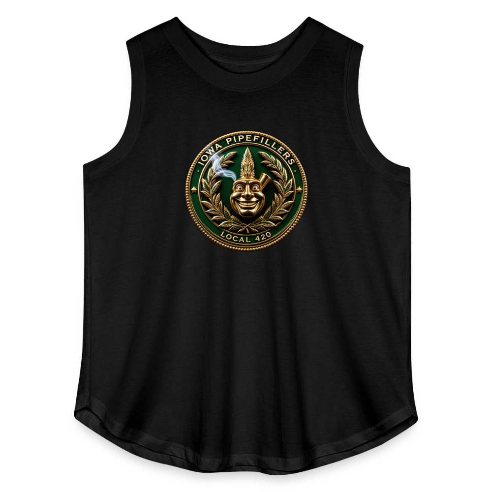 IOWA PIPEFILLERS LOCAL 420 F/B DESIGN Women's Curvy Relaxed Tank Top - black