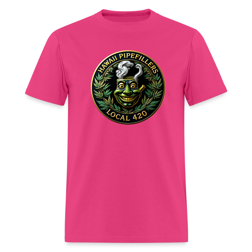 HAWAII PIPEFILLERS LOCAL 420 F/B DESIGN  Men's T-Shirt - fuchsia