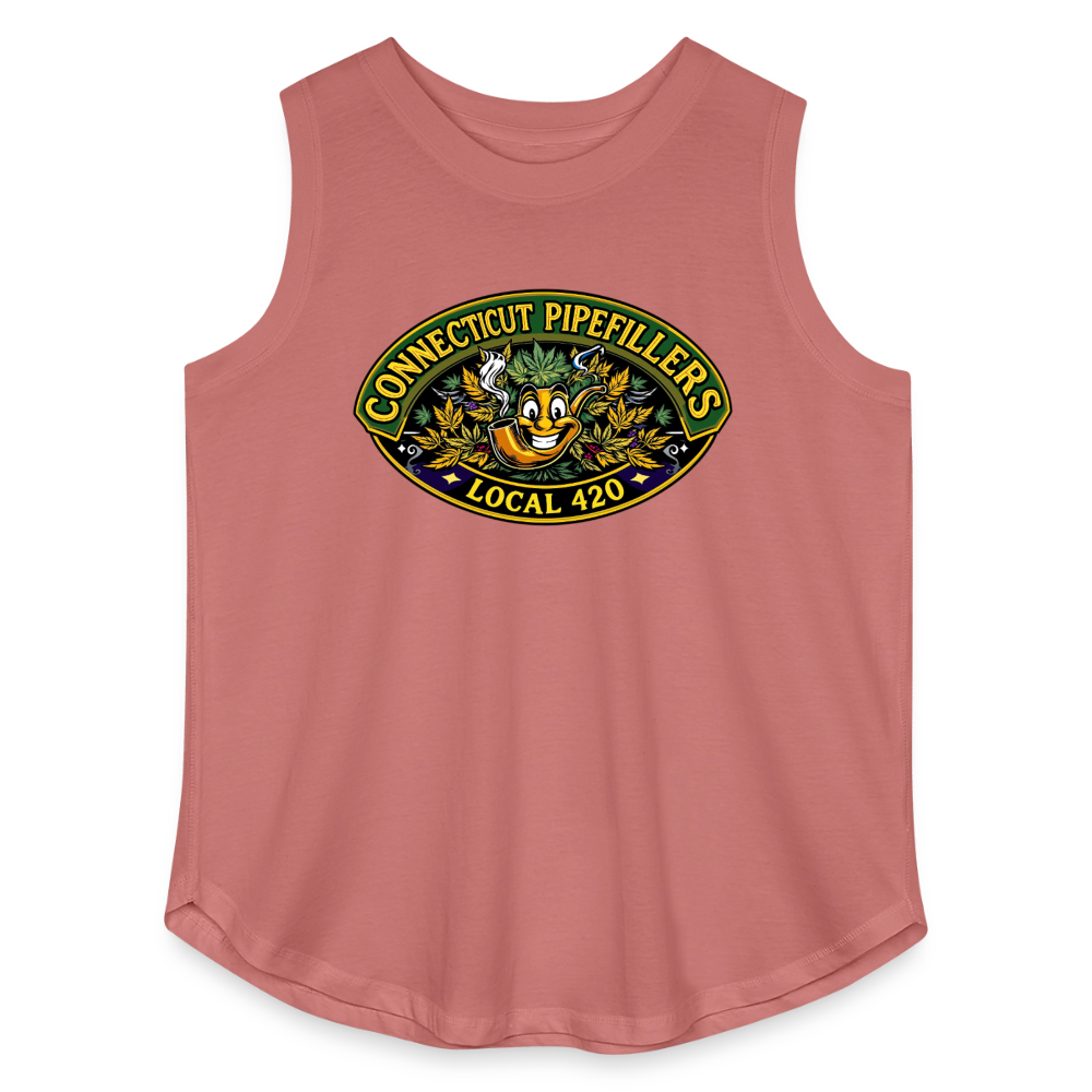 CONNECTICUT PIPEFILLERD LOCAL 420 F/B DESIGN Women's Curvy Relaxed Tank Top - mauve
