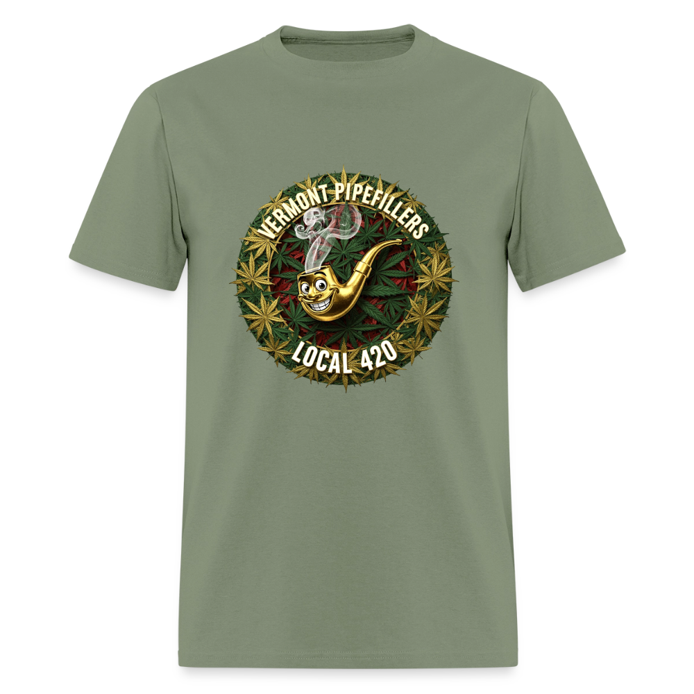 VERMONT PIPEFILLERS LOCAL 420  F/B DESIGN Men's T-Shirt - military green