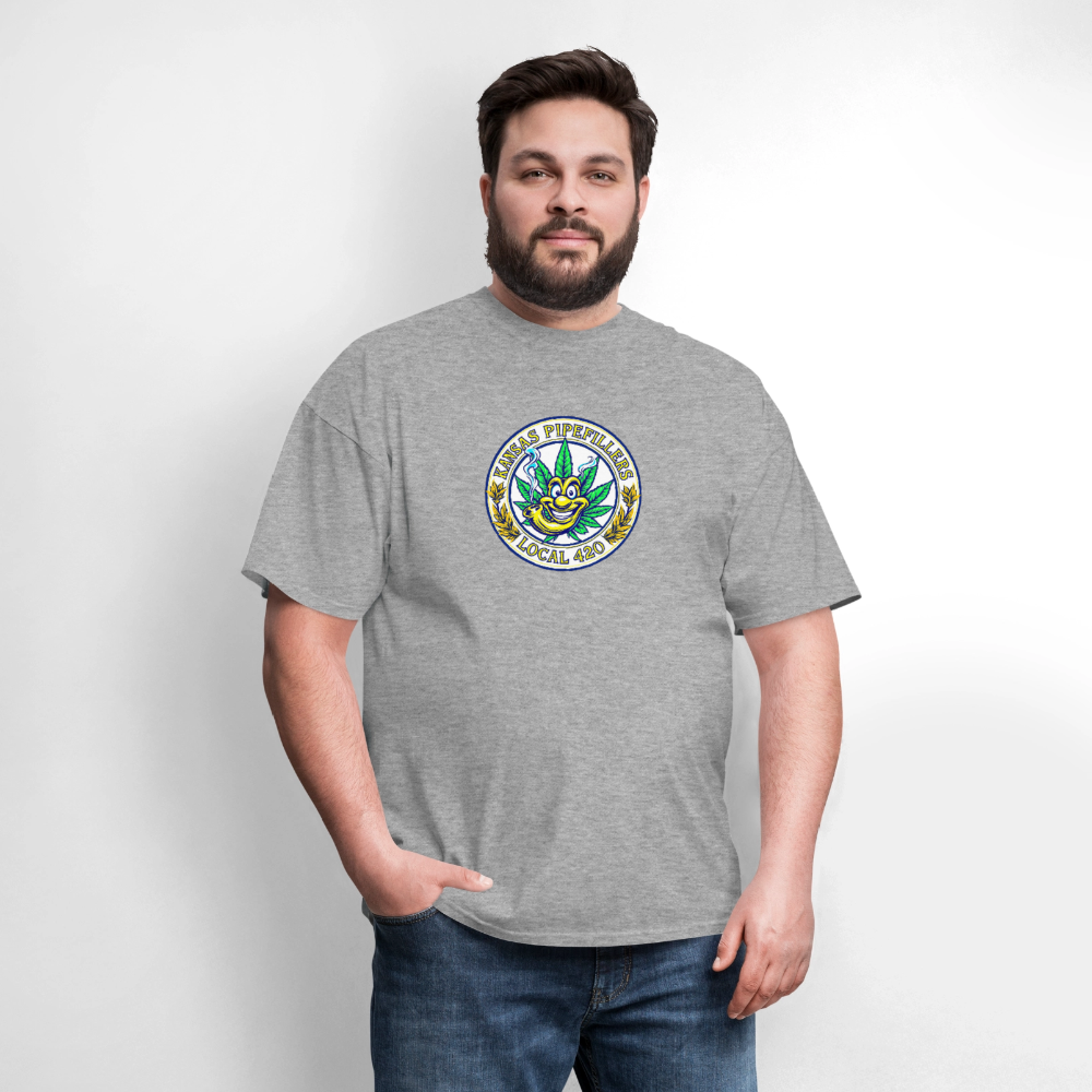 KANSAS PIPEFILLERS LOCAL 420 F/B DESIGNS Men's T-Shirt - heather gray