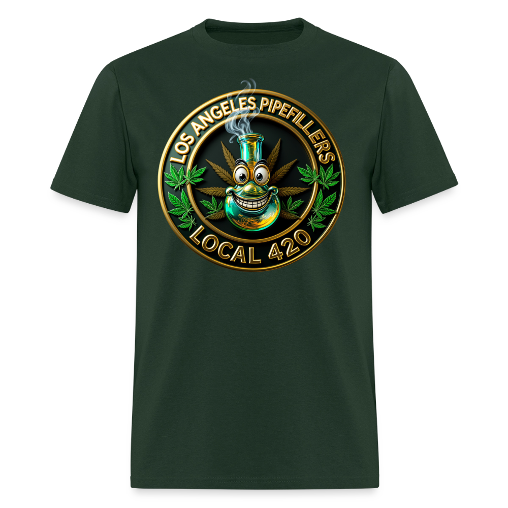 LOS ANGELES PIPEFILLERS LOCAL 420  Men's T-Shirt - forest green