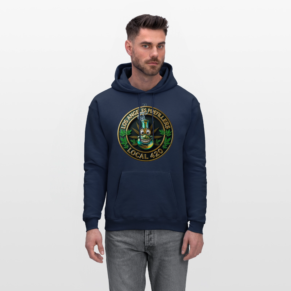 LOS ANGLES PIPEFILLERS LOCAL 420 2 EMBLEM Men's Hoodie - navy