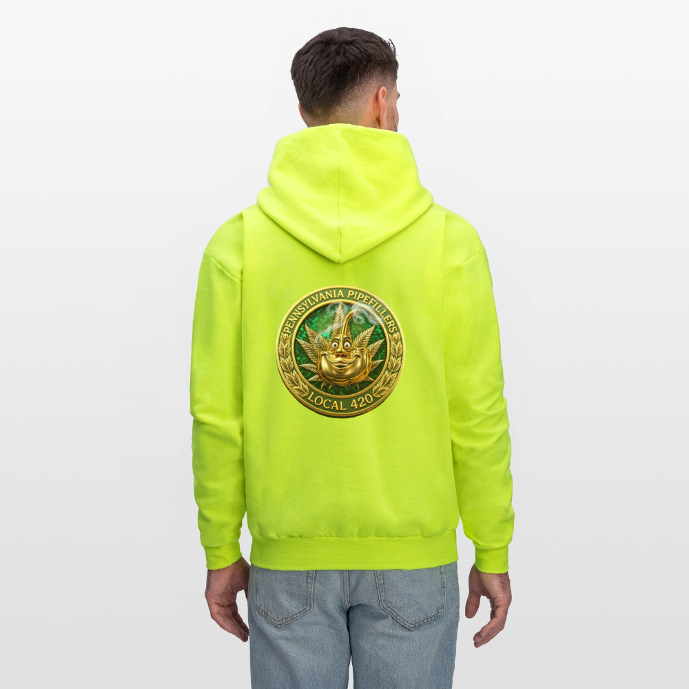 PENNSYLVANIA PIPEFILLERS LOCAL 420 F/B DESIGNS Men's Hoodie - safety green