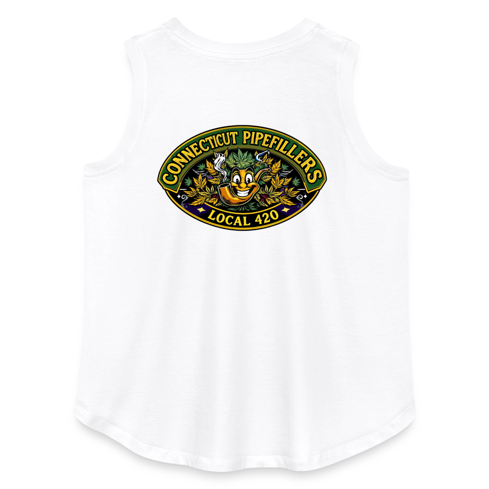 CONNECTICUT PIPEFILLERD LOCAL 420 F/B DESIGN Women's Curvy Relaxed Tank Top - white