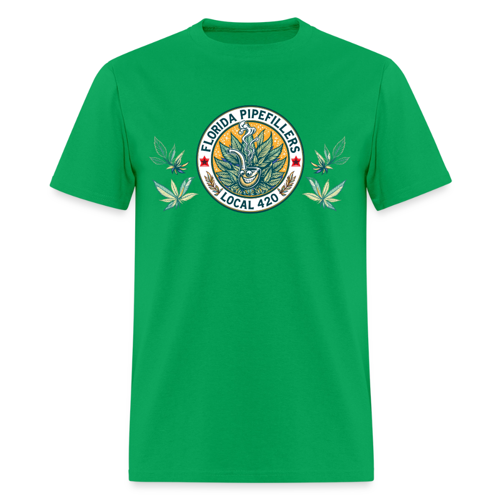 FLORIDA PIPEFILLERS LOCAL 420 F/B DESIGN Men's T-Shirt - bright green