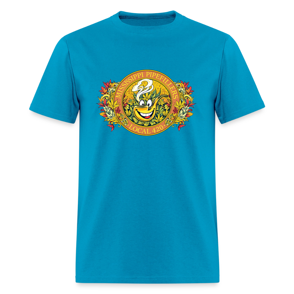 MISSISSIPPI PIPEFILLERS LOCAL 420 F/B DESIGNS Men's T-Shirt - turquoise