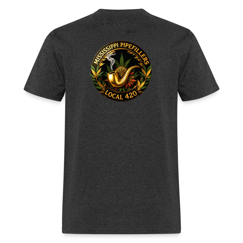 MISSISSIPPI PIPEFILLERS LOCAL 420 Men's T-Shirt - heather black