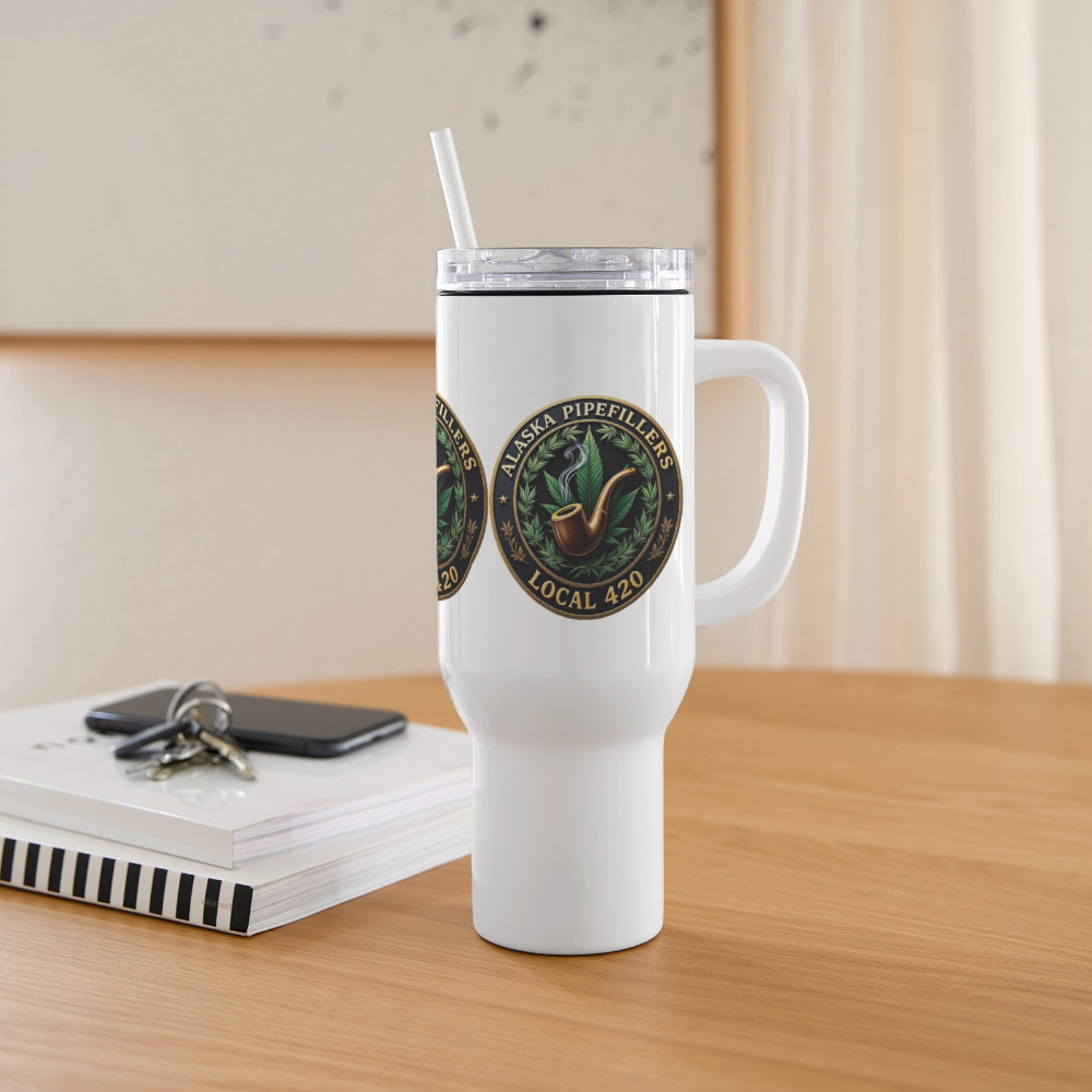 ALASKA PIPEFILLERS LOCAL 420 40oz Stainless Steel Travel Tumbler - white