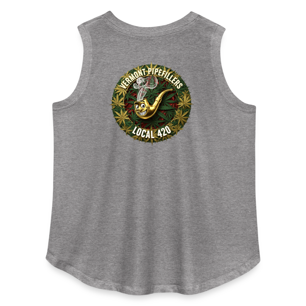 VERMONT PIPEFILLERS LOCAL 420  F/B DESIGN Women's Curvy Relaxed Tank Top - granite heather 
