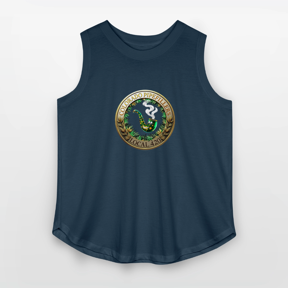 COLORADO PIPEFILLERS LOCAL 420 Women's Curvy Relaxed Tank Top - denim