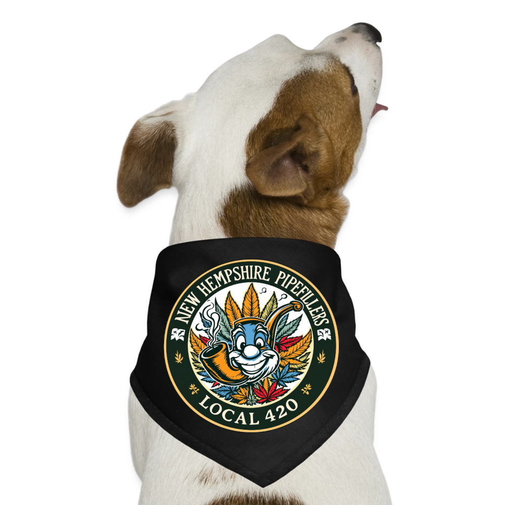 NEW HEMPSHIRE PIPEFILLERS LOCAL 420 Dog Bandana - black
