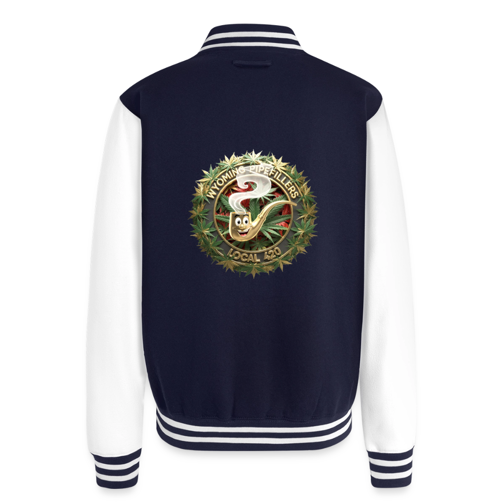WYOMING PIPEFILLERS LOCAL 420 / 4 EMBLEM Unisex College Sweat Jacket - navy/white