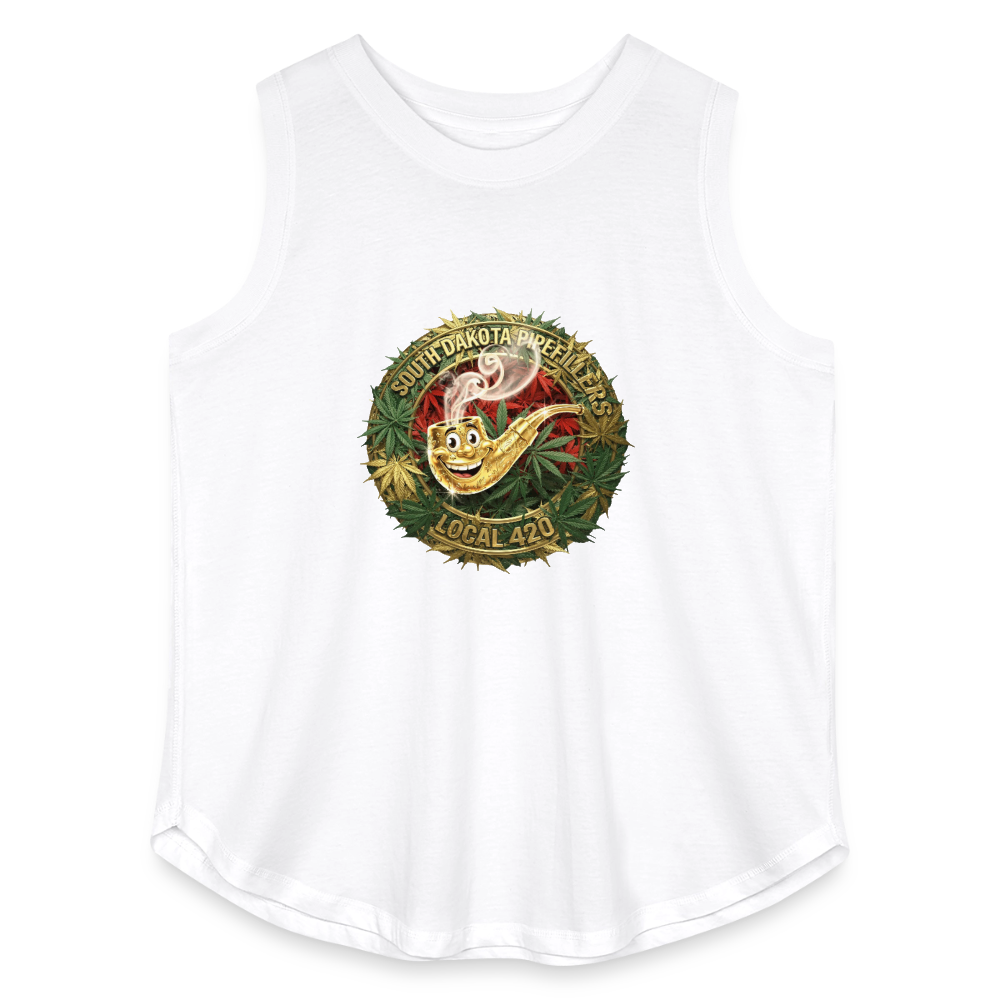 SOUTH DAKOTA PIPEFILLERS LOCAL 420 Women's Curvy Relaxed Tank Top - white