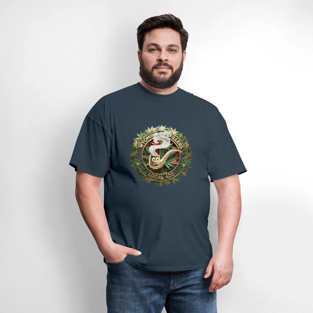WYOMING PIPEFILLERS LOCAL 420 Men's T-Shirt -  blue dusk