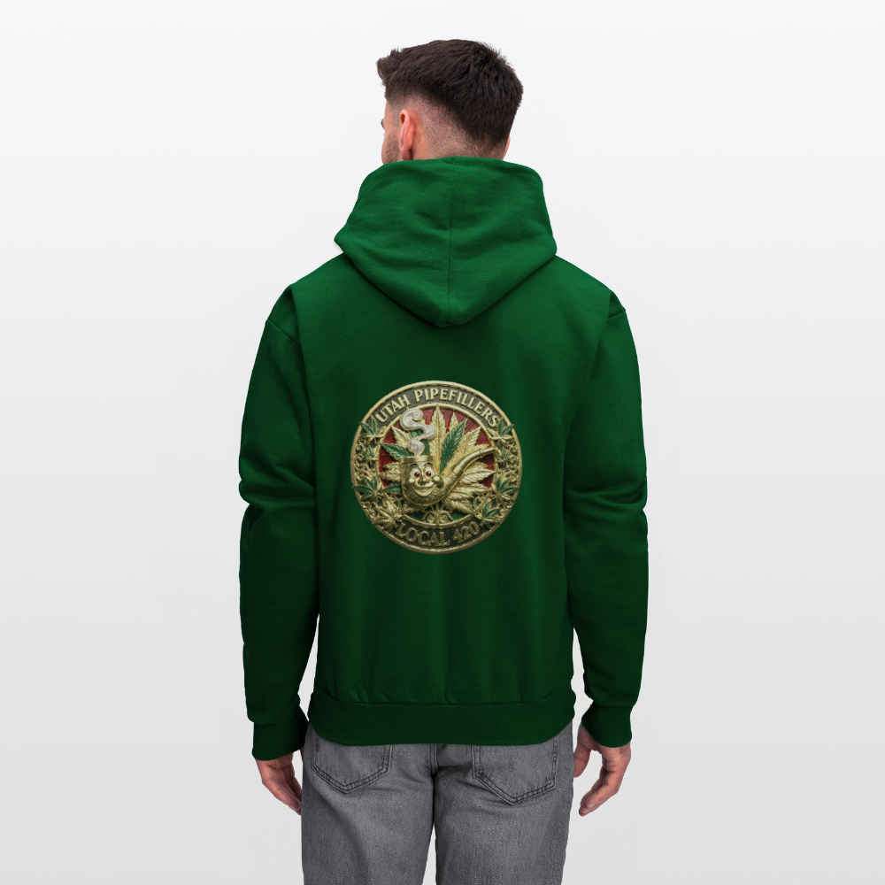 UTAH PIPEFILLERS LOCAL 420 F/B DESIGN Men's Hoodie - forest green