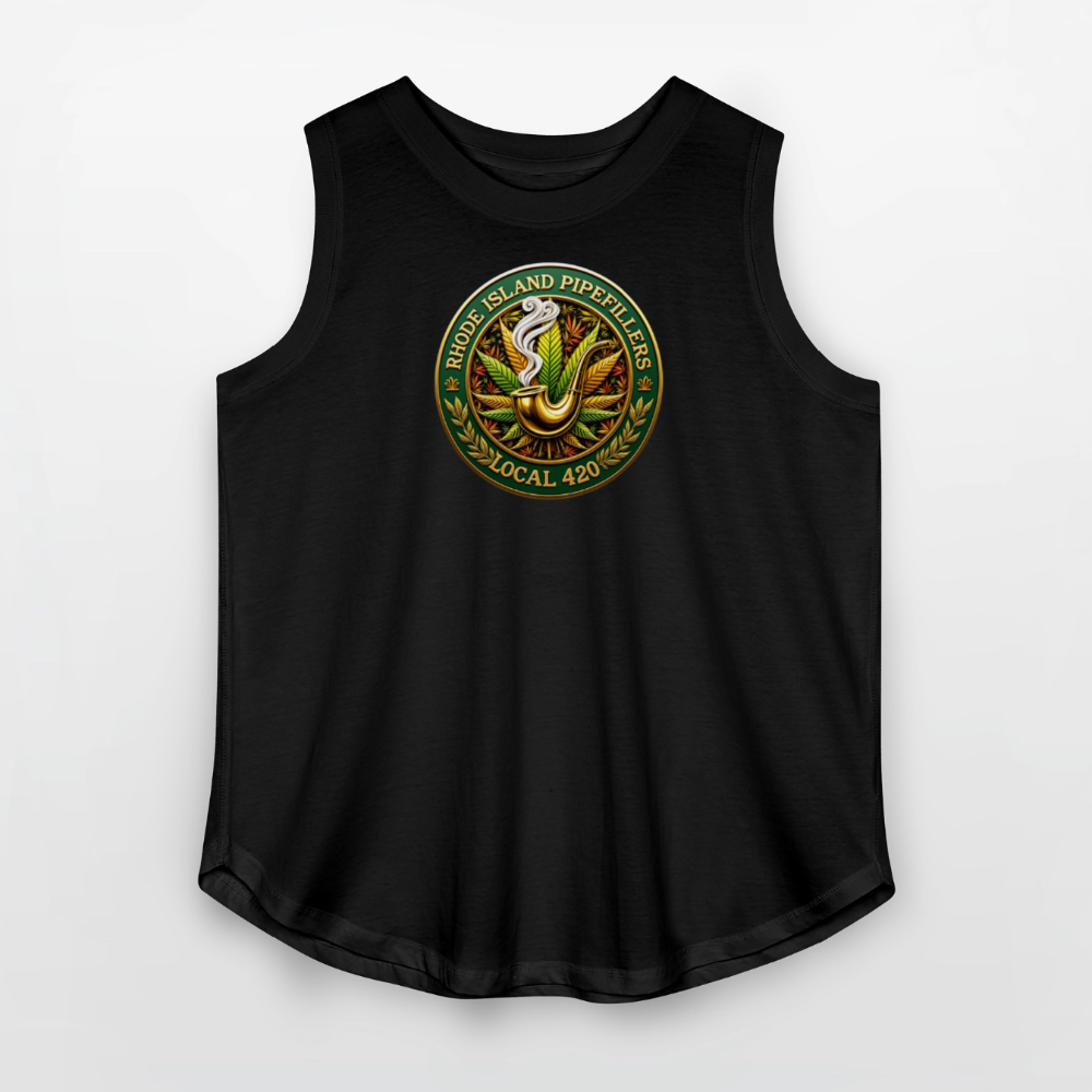 RHODE ISLAND PIPEFILLERS LOCAL 420 F/B DESIGNS Women's Curvy Relaxed Tank Top - black