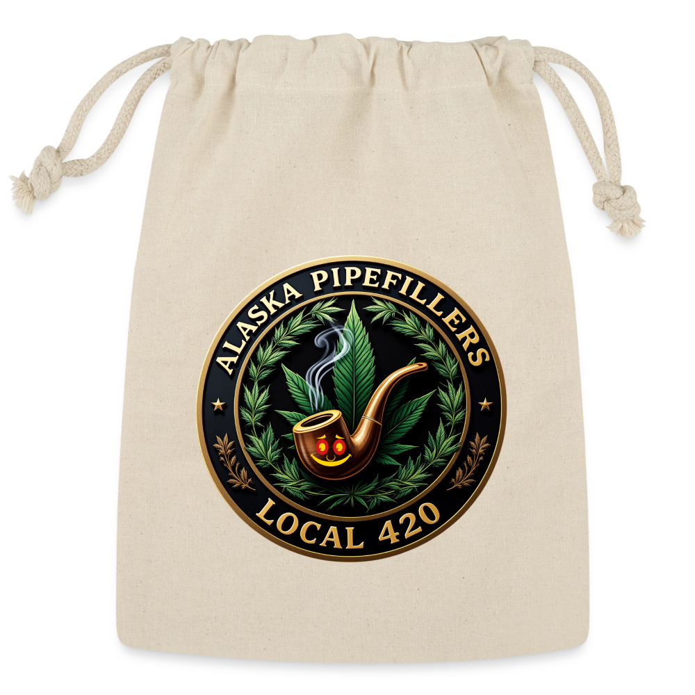 ALASKA PIPEFILLERS LOCAL 420 Reusable Gift Bag - Natural