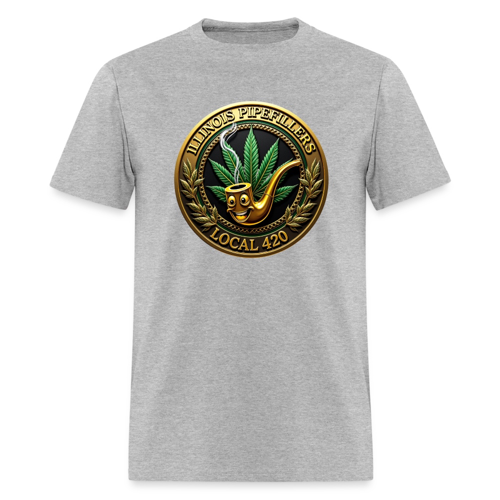 ILLINOIS PIPEFILLERS LOCAL 420 F/B DESIGN Men's T-Shirt - heather gray
