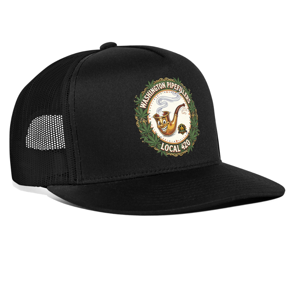 WASHINGTON PIPEFILLERS LOCAL 420 Trucker Hat - black/black