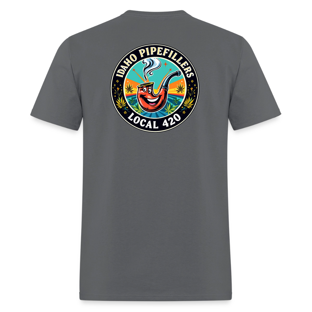 IDAHO PIPEFILLERS LOCAL 420 F/B DESIGN Men's T-Shirt - charcoal