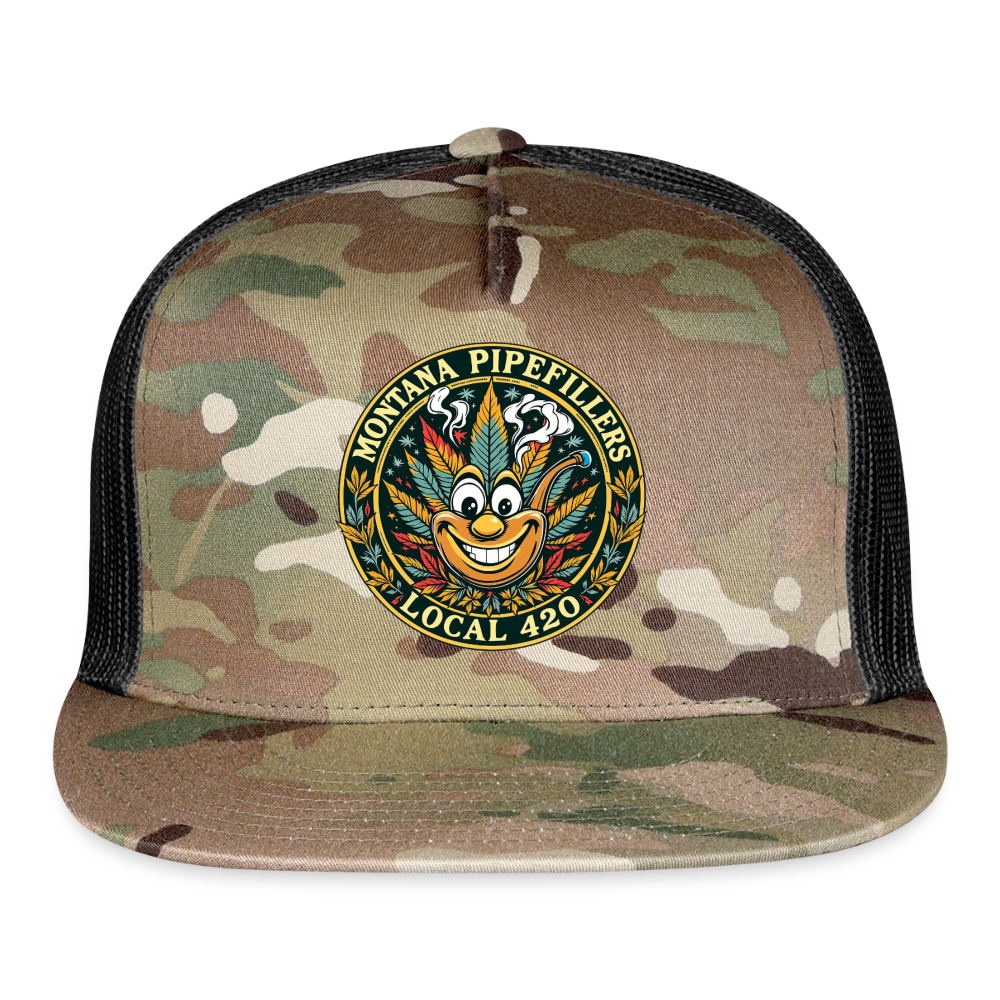 MONTANA PIPEFILLERS LOCAL 420 CAMO Trucker Hat - MultiCam\black