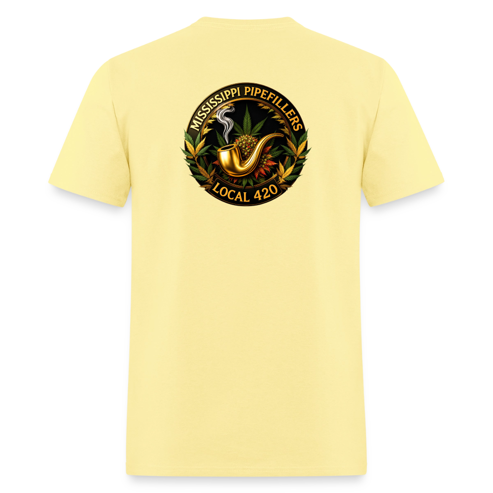 MISSISSIPPI PIPEFILLERS LOCAL 420 Men's T-Shirt - cornsilk