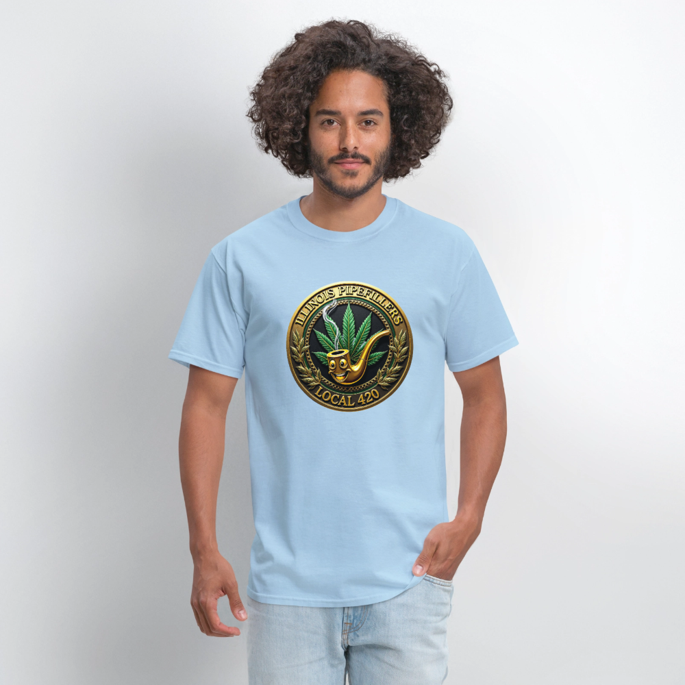 ILLINOIS PIPEFILLERS LOCAL 420 F/B DESIGN Men's T-Shirt - powder blue
