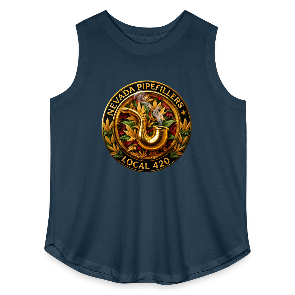 NEVADA PIPEFILLERS LOCAL 420  F/B DESIGN Women's Curvy Relaxed Tank Top - denim