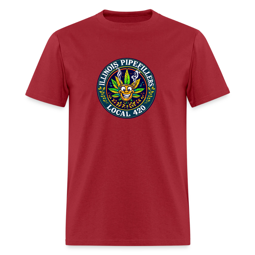 ILLINOIS PIPEFILLERS LOCAL 420 F/B DESIGN Men's T-Shirt - true red
