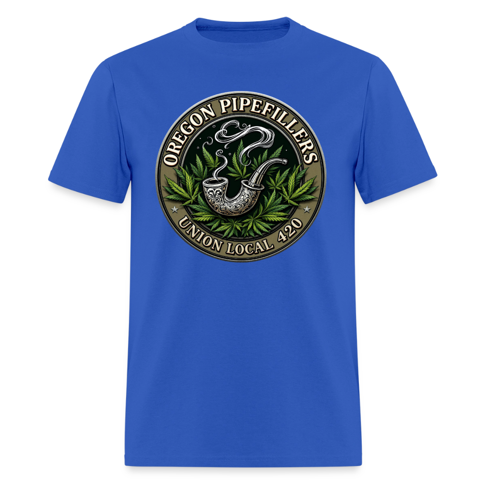OREGON PIPEFILLERS LOCAL 420 2 EMBLEM Men's T-Shirt - royal blue